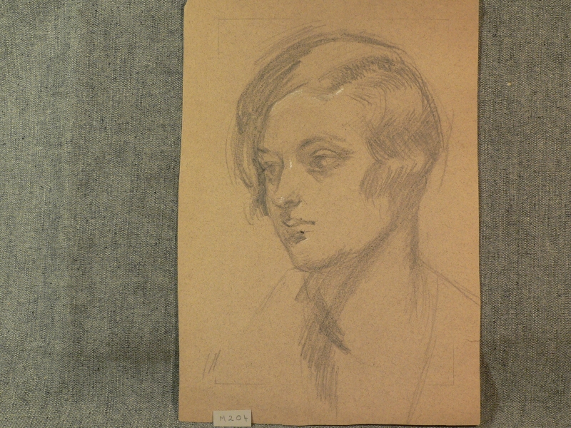 M 204 Pencil portrait of a young lady
