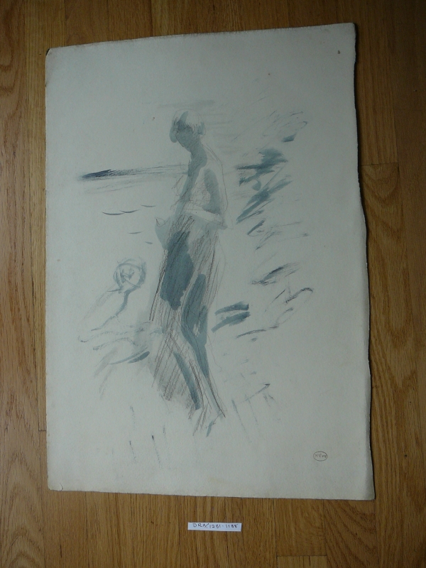 Recto:Lady standing on a beach Verso Standing nude. DRA/1251
